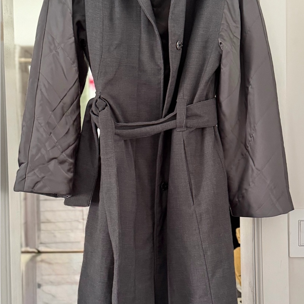 BNWOT Special Edition Abercrombie & Fitch x Nicole Benefield Trench Coat Gray S